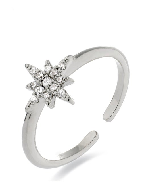Bague Luxenter avec zircon brillant rhodié - Kimsel - Kiabi
