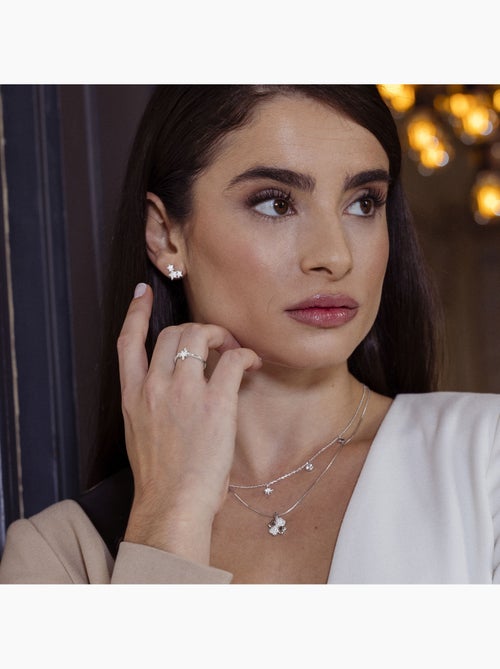 Bague Luxenter avec zircon brillant rhodié - Kimsel Taille réglable - Kiabi