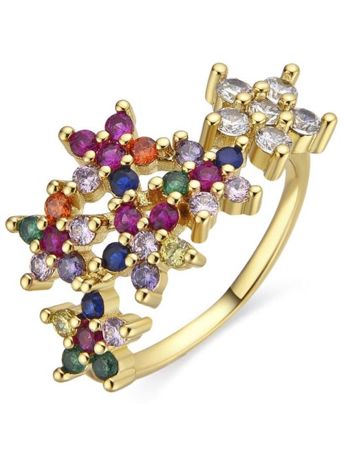 Bague Luxenter avec zircon multicolore finition or 18k - Qianvi - Kiabi