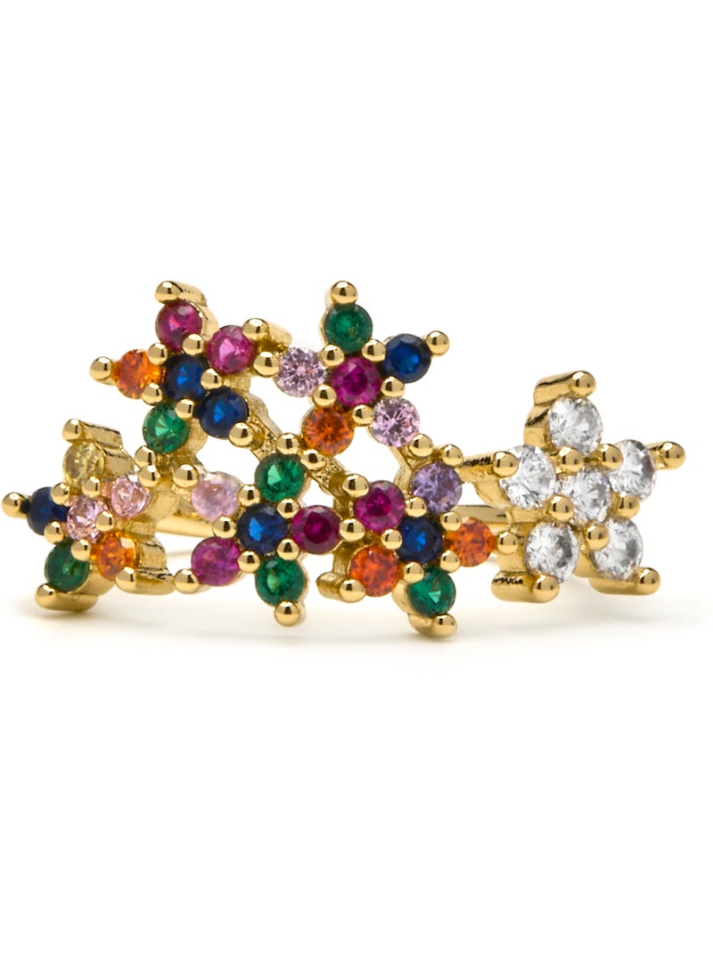 Bague Luxenter avec zircon multicolore finition or 18k - Qianvi Taille réglable Multicolore - Kiabi