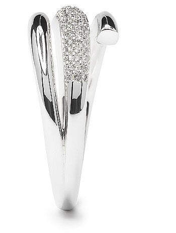 Bague Luxenter avec zircone brillante et finition rhodium - Jedrac Taille réglable