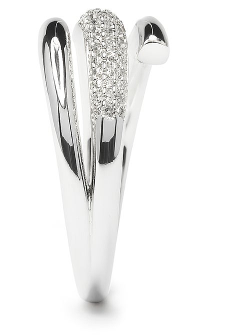 Bague Luxenter avec zircone brillante et finition rhodium - Jedrac Taille réglable - Kiabi