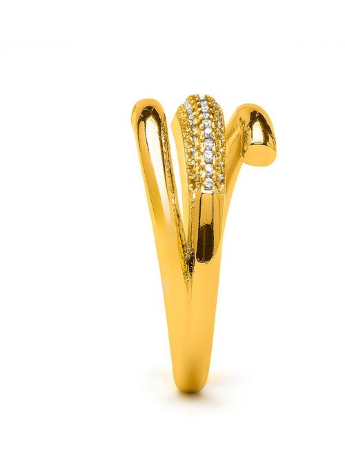 Bague Luxenter avec zircone brillante et plaqué or 18k - Jedrac Taille réglable - Kiabi
