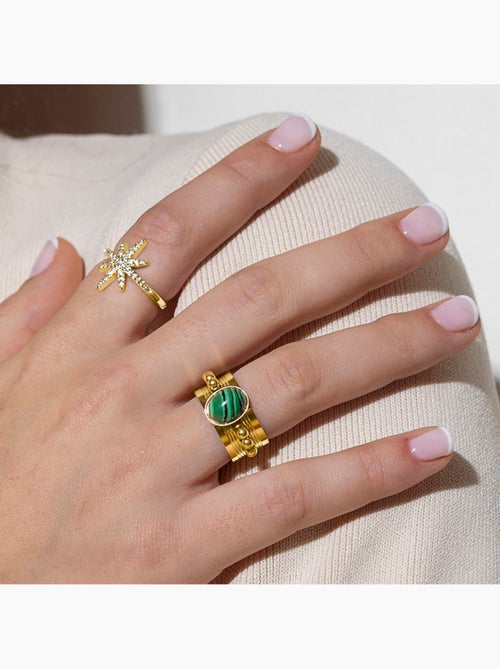Bague Luxenter avec zircone brillante, finition en or jaune 18 carats - Oriok - Kiabi Bague Luxenter avec zircone brillante, finition en or jaune 18 carats - Oriok - Kiabi