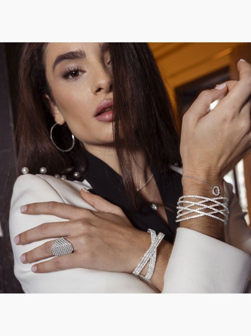 Bague Luxenter avec zircone brillante, finition rhodium - Idoi - Kiabi