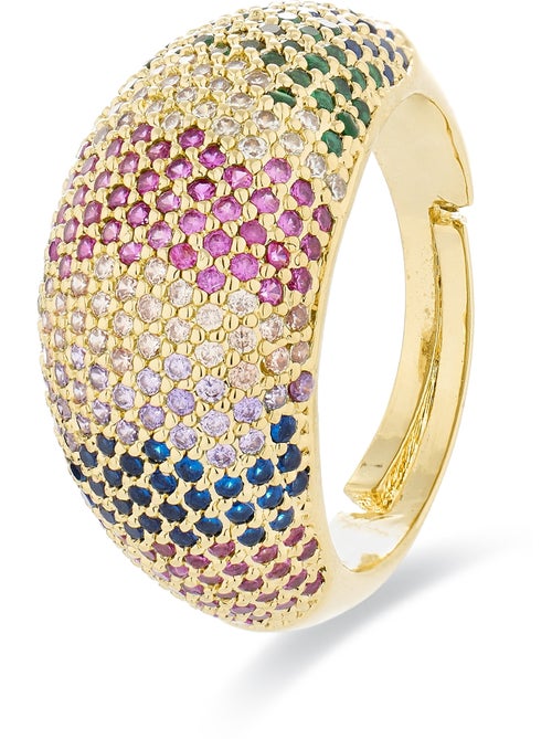 Bague Luxenter avec zircone multicolore finition or jaune 18 carats - Ikahi - Kiabi Bague Luxenter avec zircone multicolore finition or jaune 18 carats - Ikahi - Kiabi