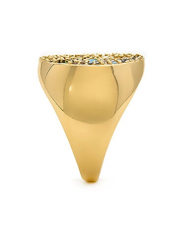 Bague Luxenter avec zircone multicolore, finition or jaune 18 carats - Lidat