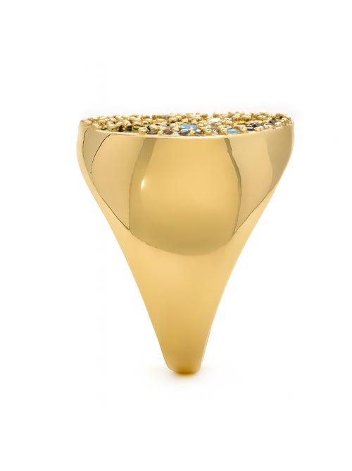 Bague Luxenter avec zircone multicolore, finition or jaune 18 carats - Lidat - Kiabi Bague Luxenter avec zircone multicolore, finition or jaune 18 carats - Lidat - Kiabi