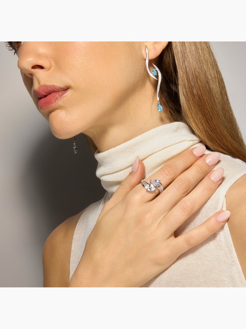 Bague Luxenter avec zirconium brillant finition argentée - Darbia Taille réglable Blanc - Kiabi