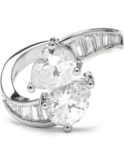 Bague Luxenter avec zirconium brillant finition argentée - Darbia Taille réglable - Kiabi