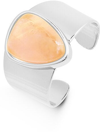 Bague Luxenter en agate orange rhodiée - Sheak Taille réglable