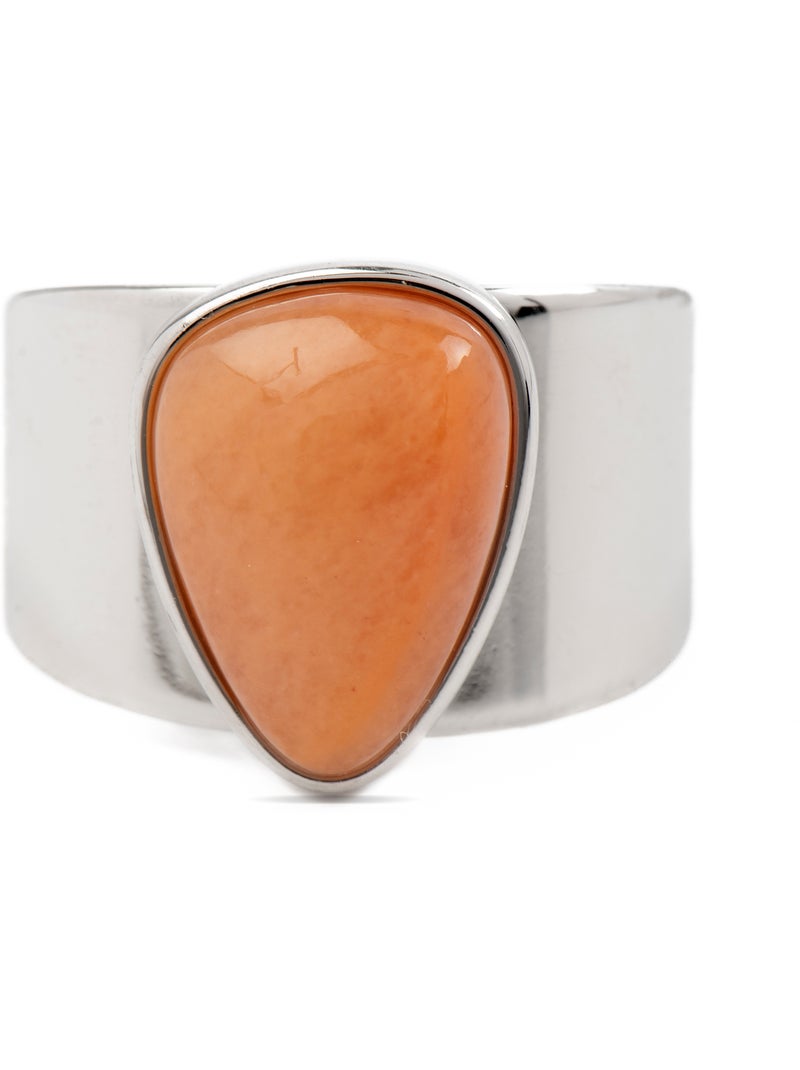 Bague Luxenter en agate orange rhodiée - Sheak Taille réglable Orange - Kiabi