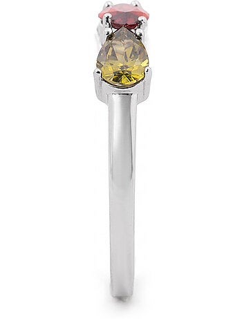 Bague Luxenter en alliage métallique et zircone multicolore avec finition rhodiée - Prazma