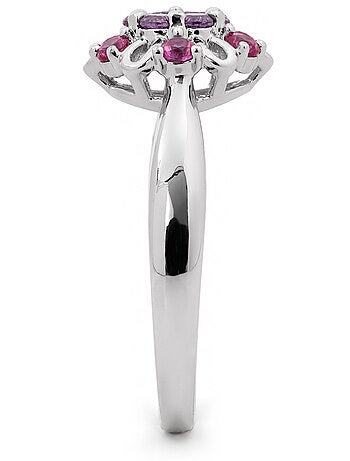 Bague Luxenter en alliage métallique et zircone multicolore, finition rhodiée - Goryah