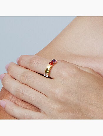 Bague Luxenter en alliage métallique et zircone multicolore, finition rhodiée - Mund