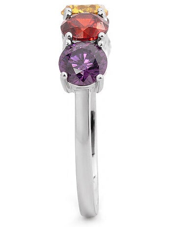 Bague Luxenter en alliage métallique et zircone multicolore, finition rhodiée - Mund