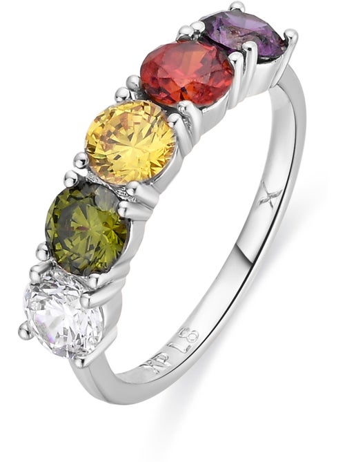 Bague Luxenter en alliage métallique et zircone multicolore, finition rhodiée - Mund - Kiabi