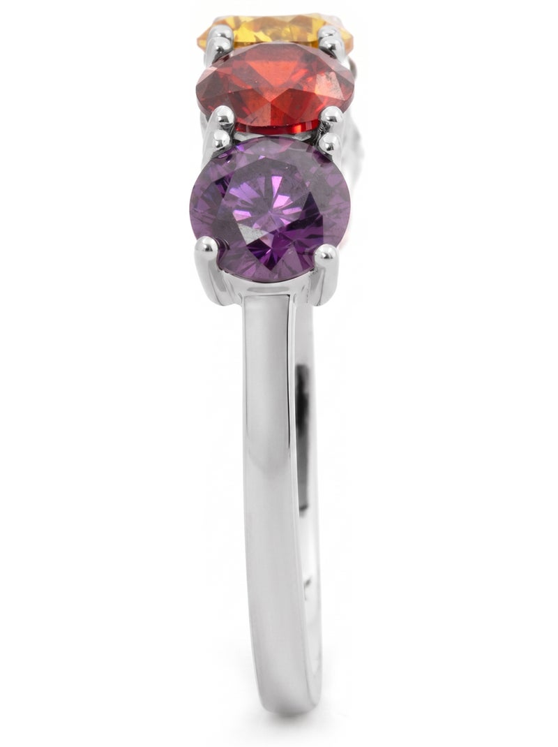 Bague Luxenter en alliage métallique et zircone multicolore, finition rhodiée - Mund Multicolore - Kiabi