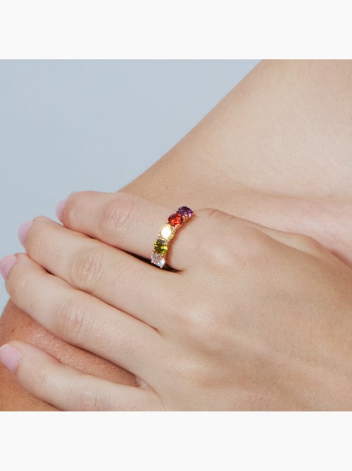 Bague Luxenter en alliage métallique et zircone multicolore, finition rhodiée - Mund - Kiabi