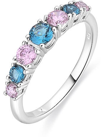 Bague Luxenter en alliage métallique et zircone multicolore, finition rhodiée - Zebe