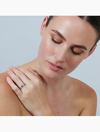 Bague Luxenter en alliage métallique et zircone multicolore, finition rhodiée - Zebe