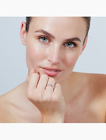Bague Luxenter en alliage métallique et zircone multicolore, finition rhodiée - Zetrana