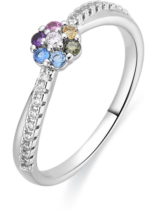 Bague Luxenter en alliage métallique et zircone multicolore, finition rhodiée - Zetrana - Kiabi Bague Luxenter en alliage métallique et zircone multicolore, finition rhodiée - Zetrana - Kiabi