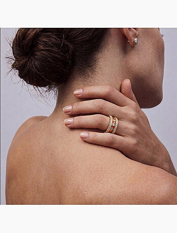 Bague Luxenter en alliage métallique et zirconie multicolore finie en or jaune 18 carats - Baldlal
