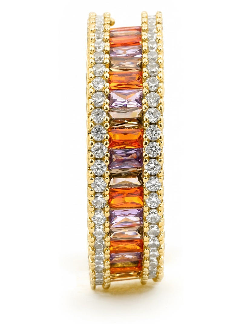 Bague Luxenter en alliage métallique et zirconie multicolore finie en or jaune 18 carats - Baldlal Multicolore - Kiabi