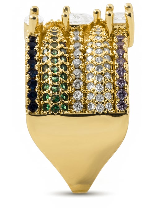 Bague Luxenter en alliage métallique et zirconie multicolore, finie en or jaune 18 carats - Thihsak - Kiabi Bague Luxenter en alliage métallique et zirconie multicolore, finie en or jaune 18 carats - Thihsak - Kiabi