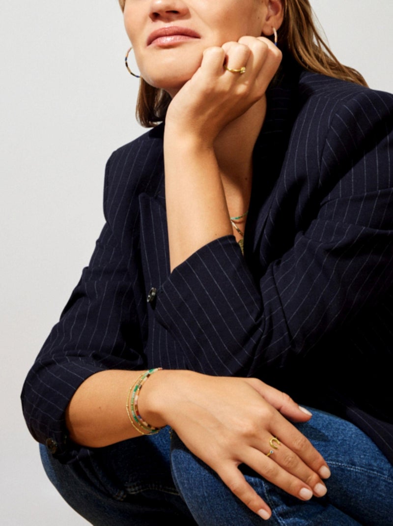 Bague Luxenter en argent 925 avec zircon multicolore finie en or jaune 18K - Lawe Multicolore - Kiabi