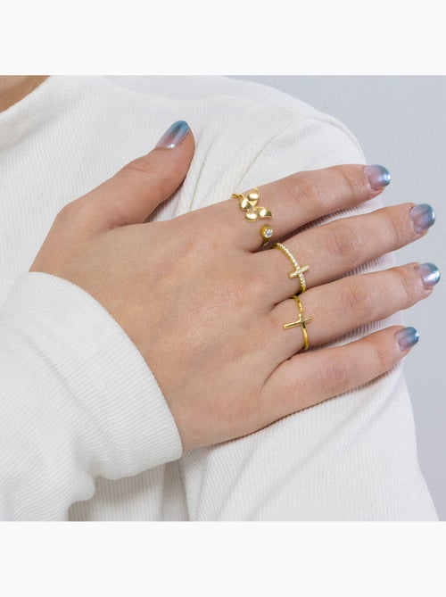 Bague Luxenter en argent 925 avec zircon plaqué or jaune 18k - Azayn Taille réglable - Kiabi Bague Luxenter en argent 925 avec zircon plaqué or jaune 18k - Azayn Taille réglable - Kiabi