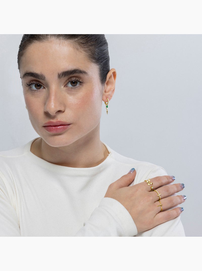 Bague Luxenter en argent 925 avec zircon plaqué or jaune 18k - Azayn Taille réglable Argent - Kiabi