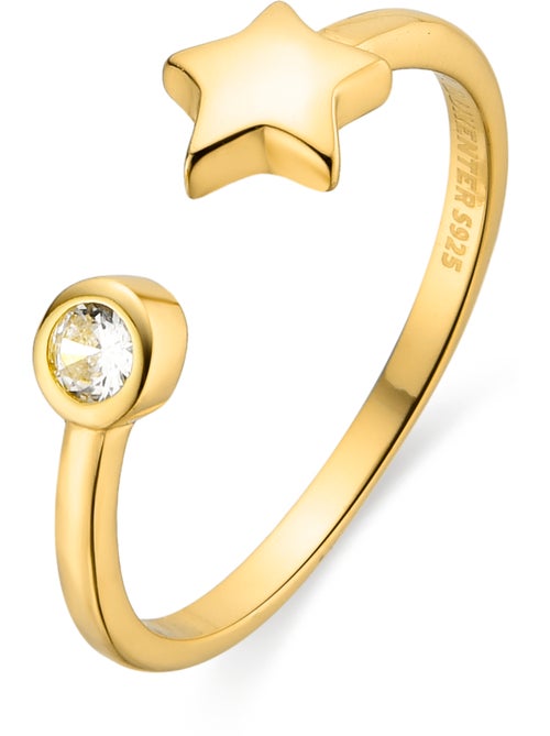 Bague Luxenter en argent 925 avec zircon plaqué or jaune 18k - Fazih Taille réglable - Kiabi