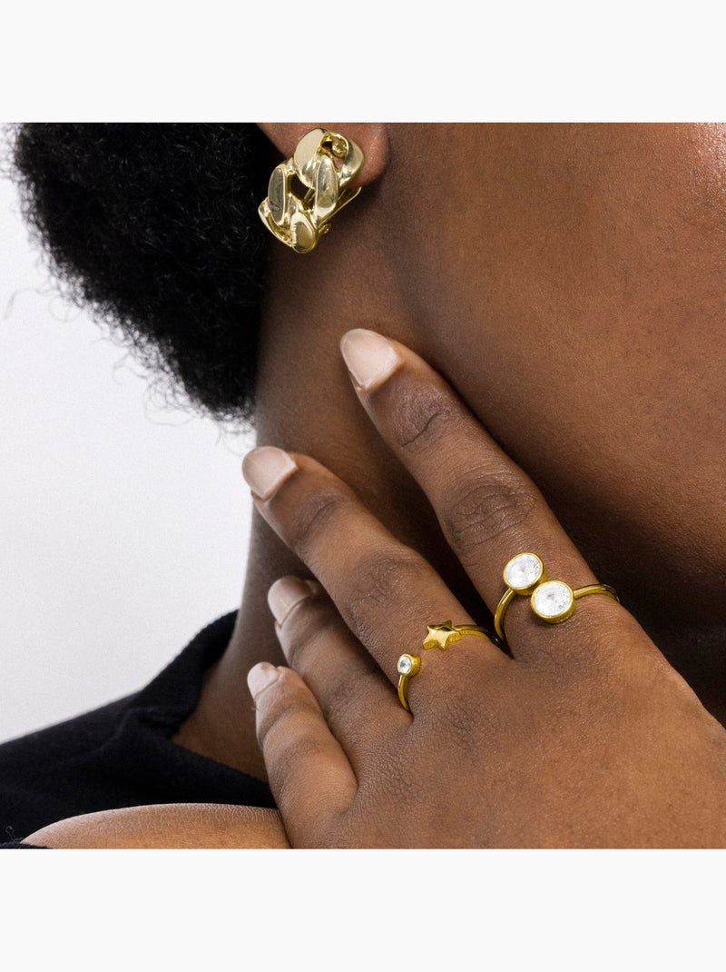 Bague Luxenter en argent 925 avec zircon plaqué or jaune 18k - Fazih Taille réglable Argent - Kiabi