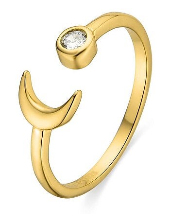 Bague Luxenter en argent 925 avec zircon plaqué or jaune 18k - Takku