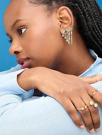 Bague Luxenter en argent 925 avec zircon plaqué or jaune 18k - Takku