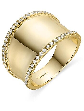 Bague Luxenter en argent 925 avec zircon plaqué or jaune 18k - Vodrum