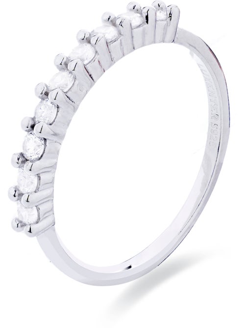 Bague Luxenter en argent 925 avec zirconium brillant plaqué rhodium - Reiva - Kiabi