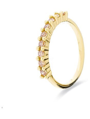 Bague Luxenter en argent 925 avec zirconium champagne et or jaune 18 carats - Reiva