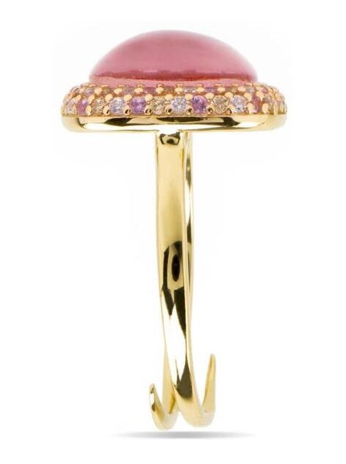 Bague Luxenter en argent 925 et doublet de nacre rose / cristal finition or jaune 18k - Baddal - Kiabi