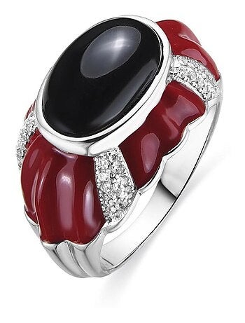 Bague Luxenter en argent 925 et laque rouge rhodiée - Rendi