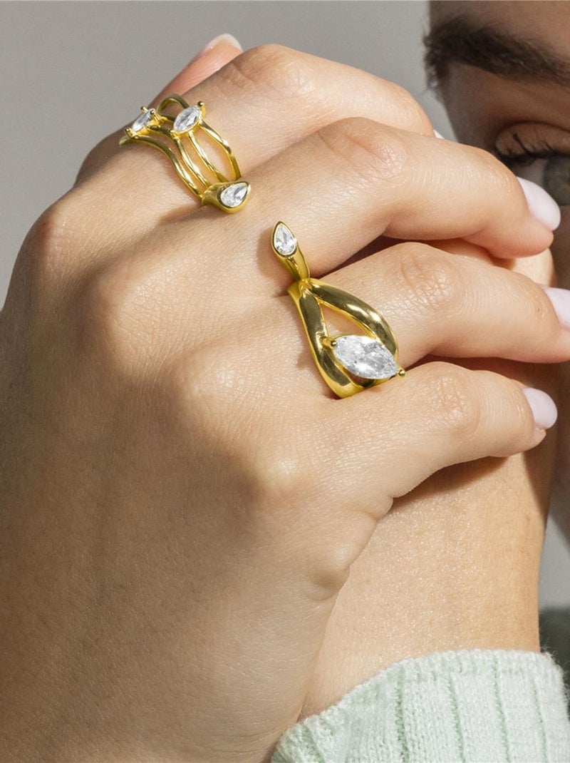 Bague Luxenter en argent 925 et or 18 carats - Tanduf Blanc - Kiabi