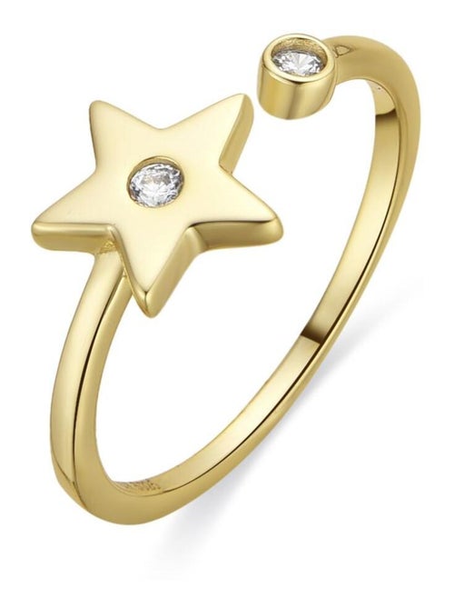 Bague Luxenter en argent 925 et or jaune 18 carats, zircone cubique brillante - Star - Kiabi
