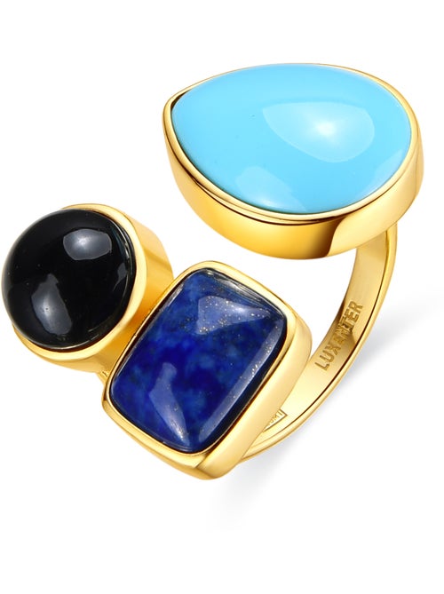 Bague Luxenter en argent 925 et quartz hydrothermal vert Paraiba, finition or jaune 18 k - Miya - Kiabi Bague Luxenter en argent 925 et quartz hydrothermal vert Paraiba, finition or jaune 18 k - Miya - Kiabi