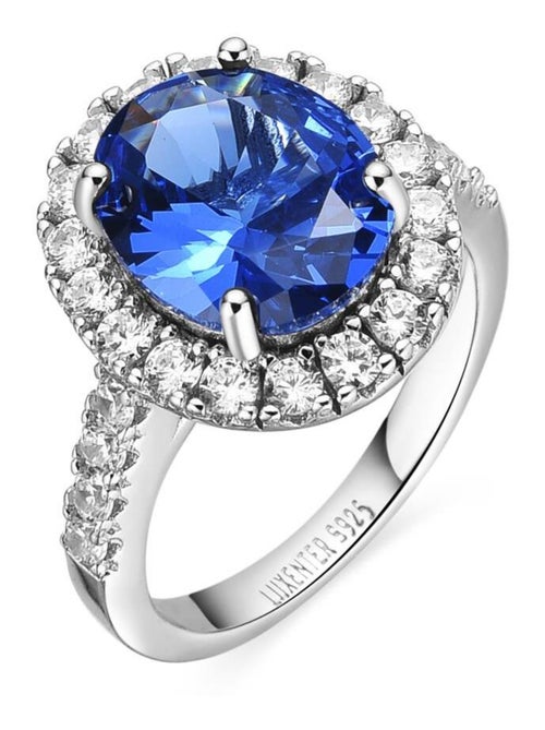 Bague Luxenter en argent 925 et saphir CZ rhodié - Lyla - Kiabi