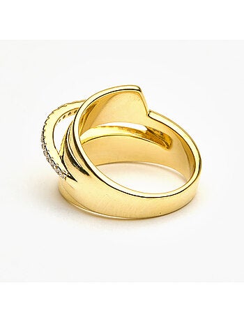 Bague Luxenter en argent 925 et zircon brillant plaqué or 18 carats - Makho