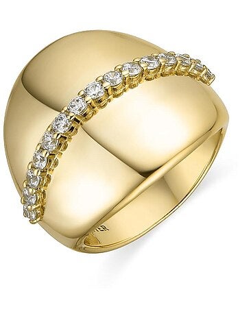 Bague Luxenter en argent 925 et zircon brillant plaqué or jaune 18 carats - Idel