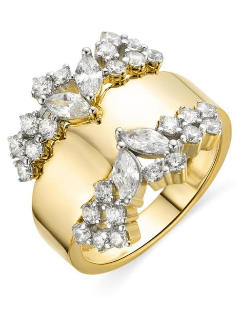 Bague Luxenter en argent 925 et zircon brillant plaqué or jaune 18 carats - Larent - Kiabi