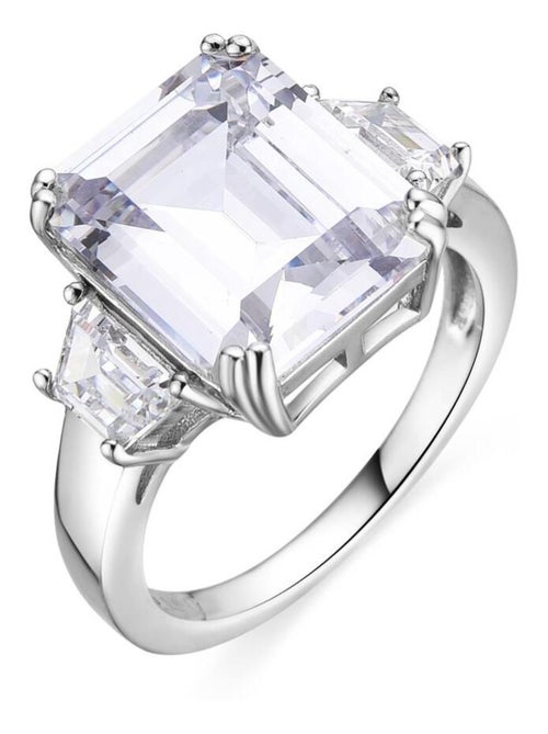 Bague Luxenter en argent 925 et zircon brillant rhodié - Asju - Kiabi